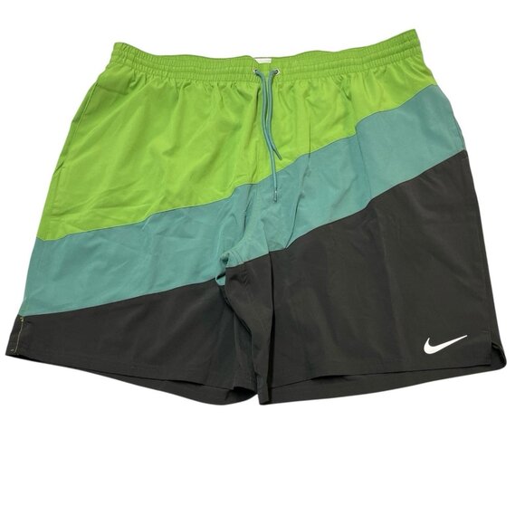 Nike Swim Trunks Mens 4XL Colorblock Boxer Brief Liner Four Way Stretch Beach - Picture 1 of 8